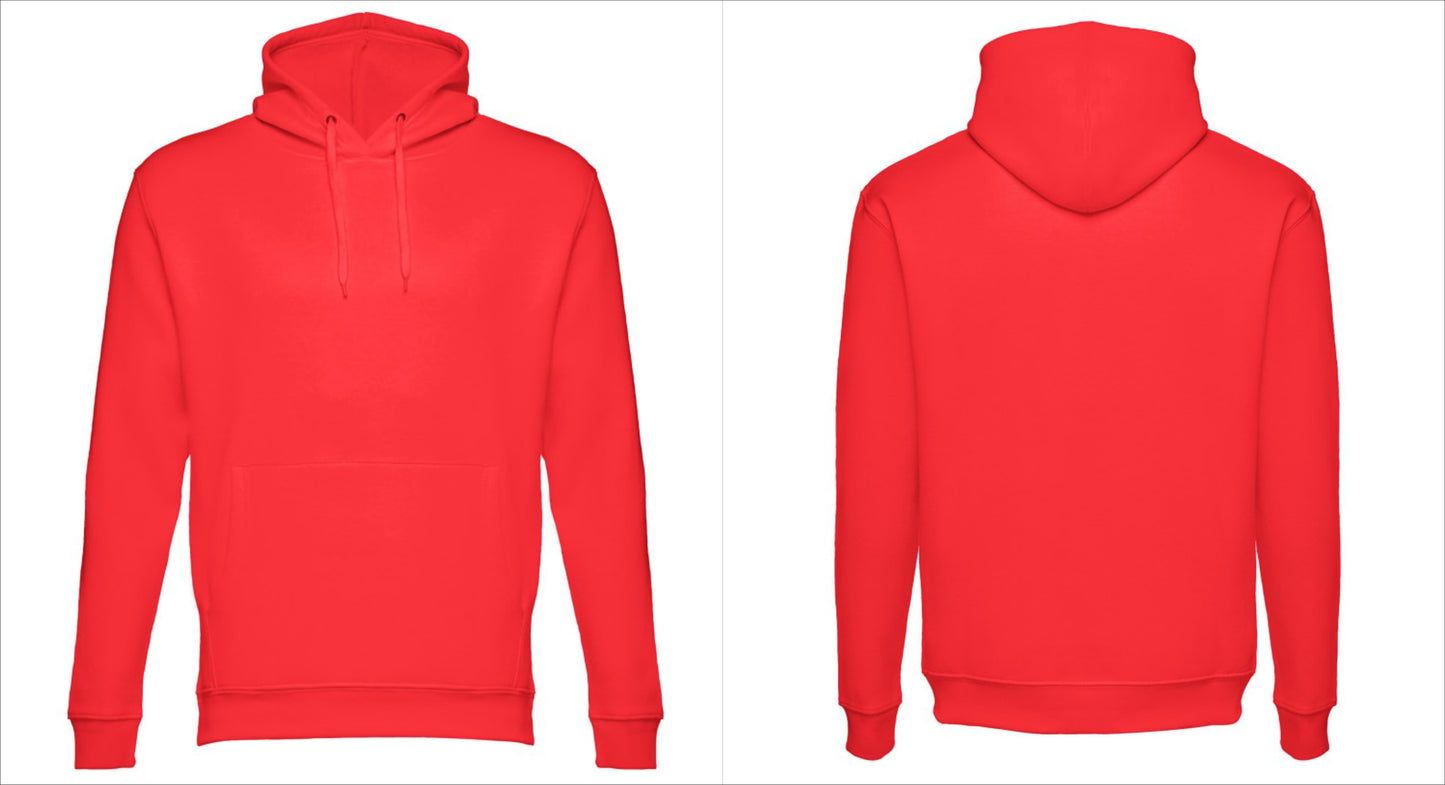 Opção de cor vermelha para hoodie personalizado no editor vesteme.com.