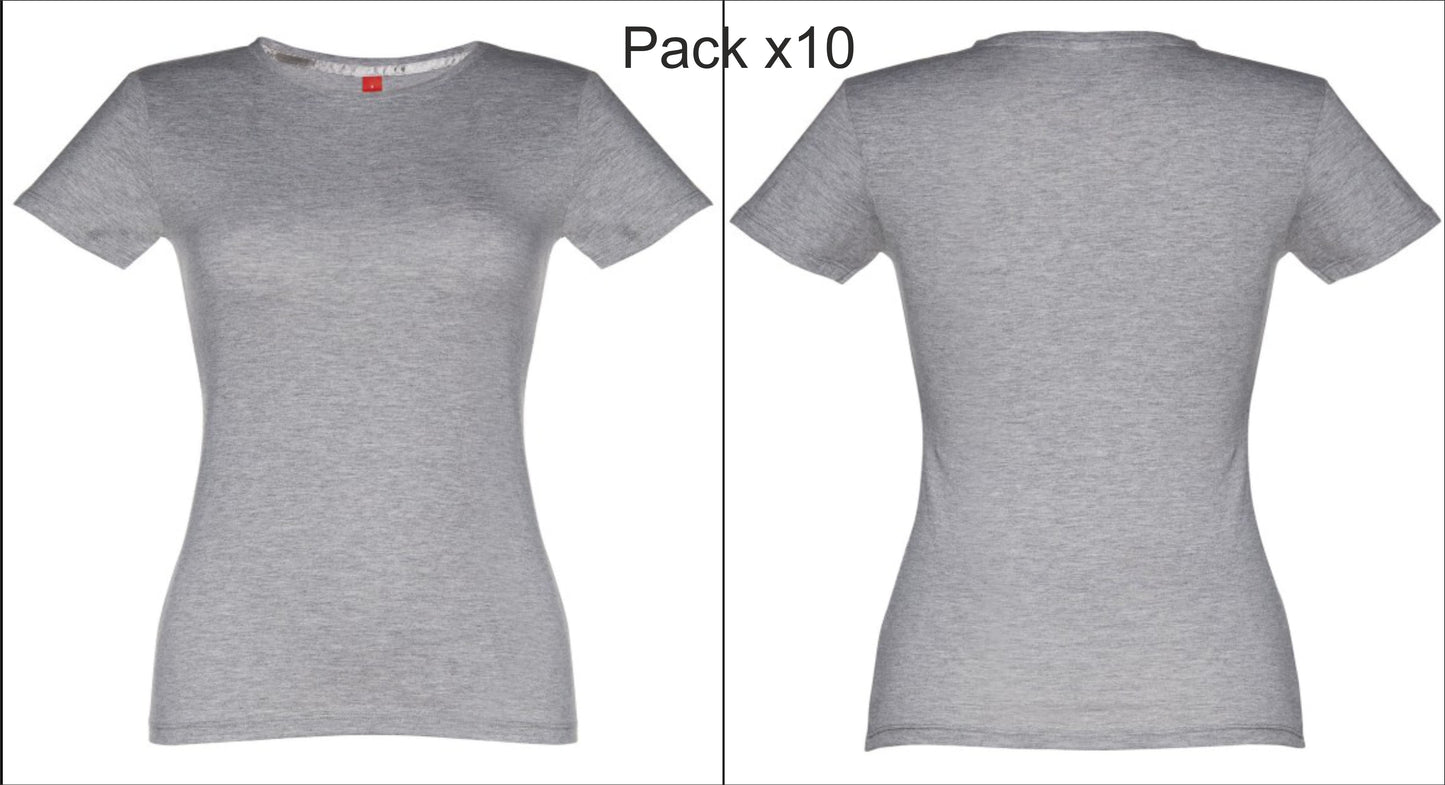 T-shirts cinzentas femininas personalizadas para uniformes de estética