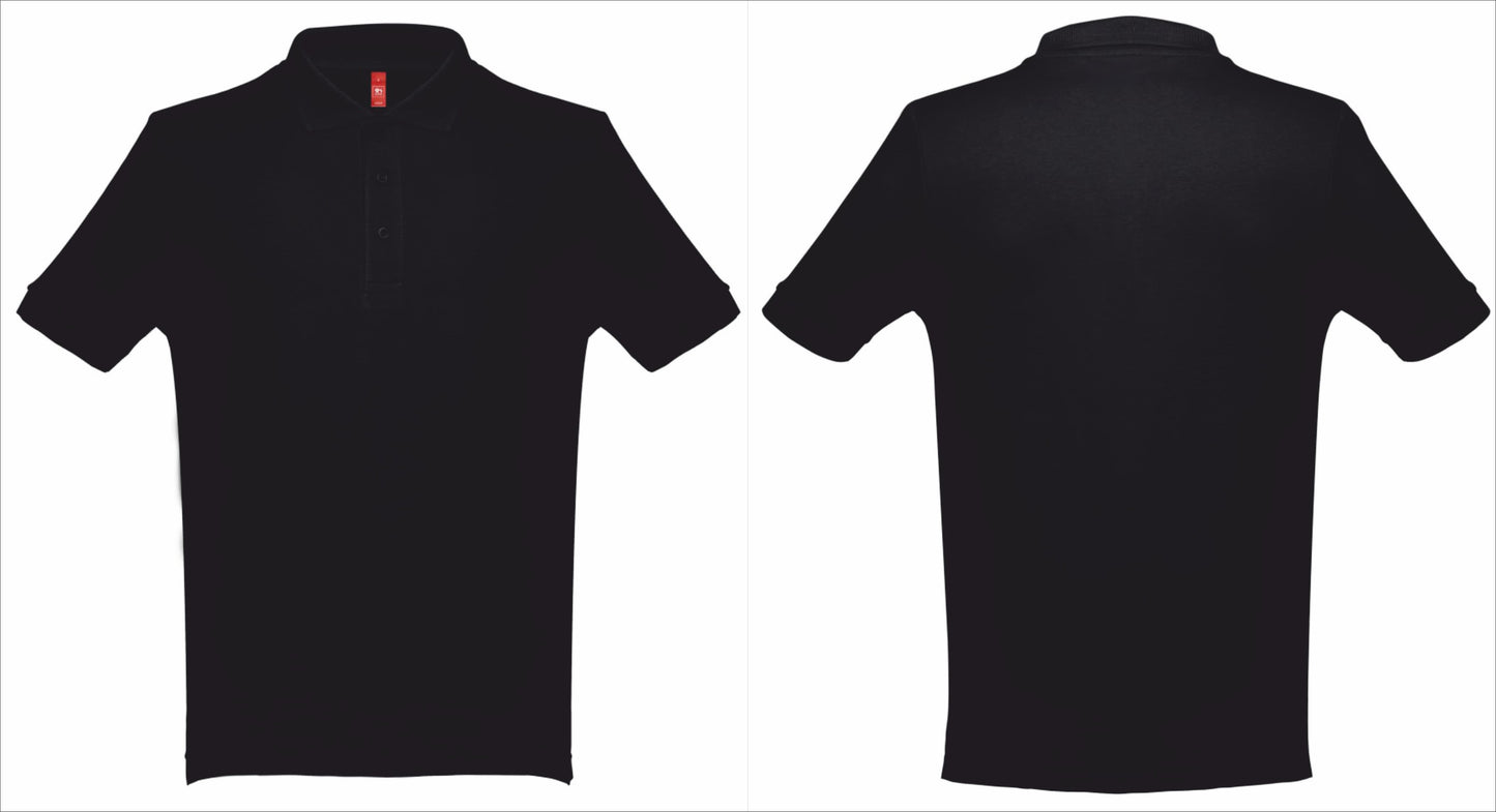 Polo personalizado azul real masculino com exemplopara personalizar com design no peito