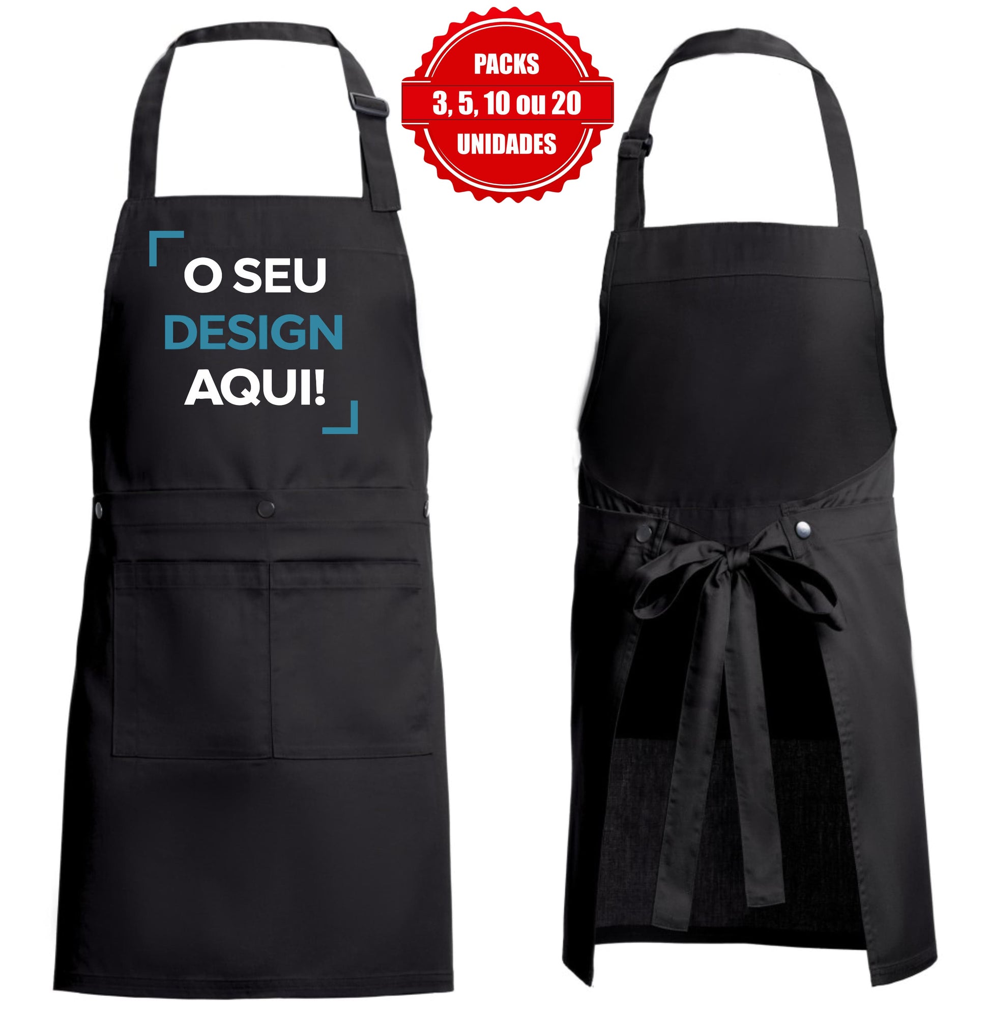 pack de aventais personalizados para restaurantes e equipas profissionais