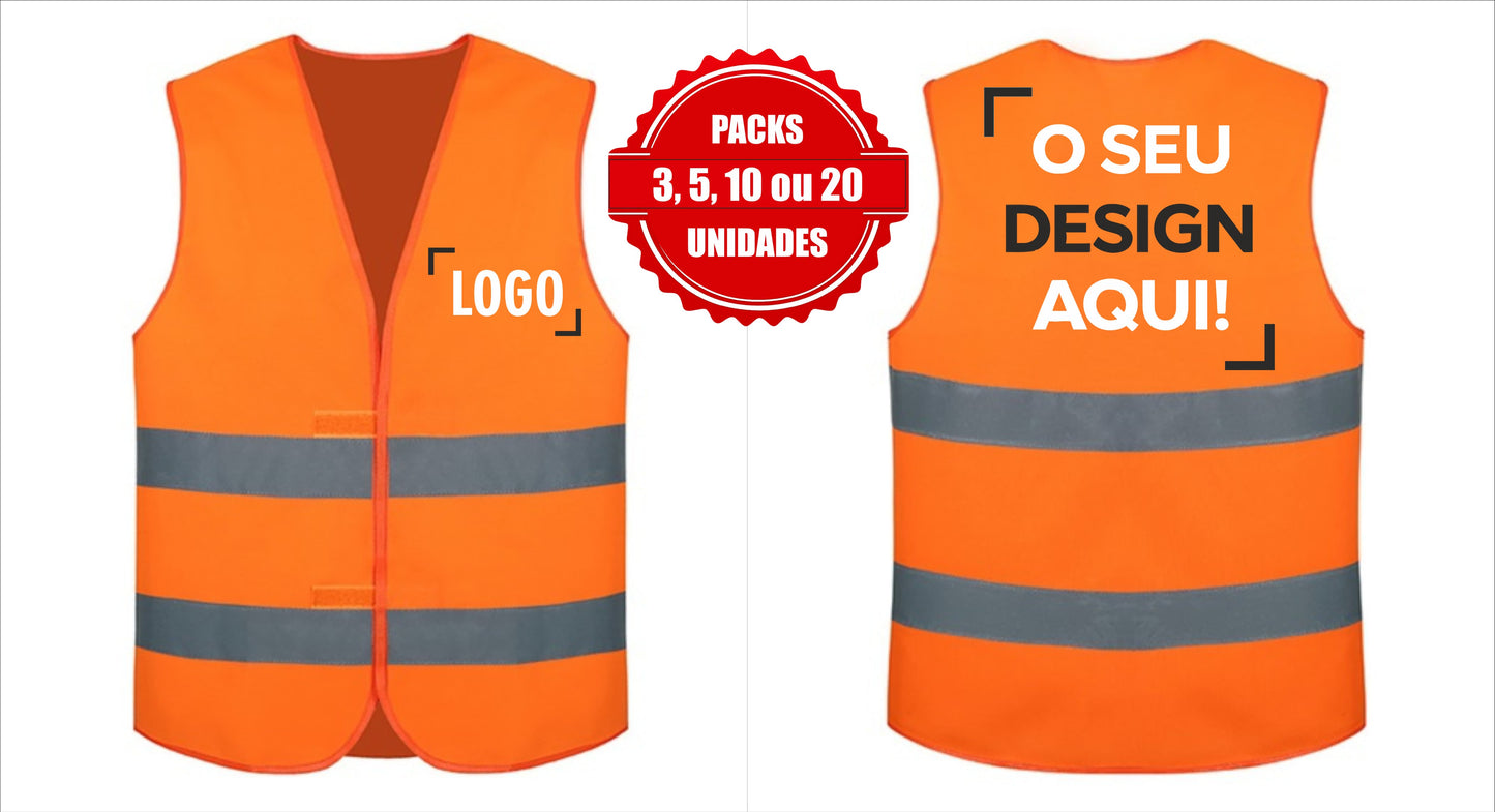 pack de coletes personalizados 3 5 10 ou 20 unidades