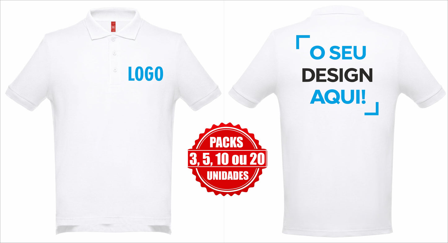 Pack de polos masculinos personalizados com logo – polos personalizados para empresas