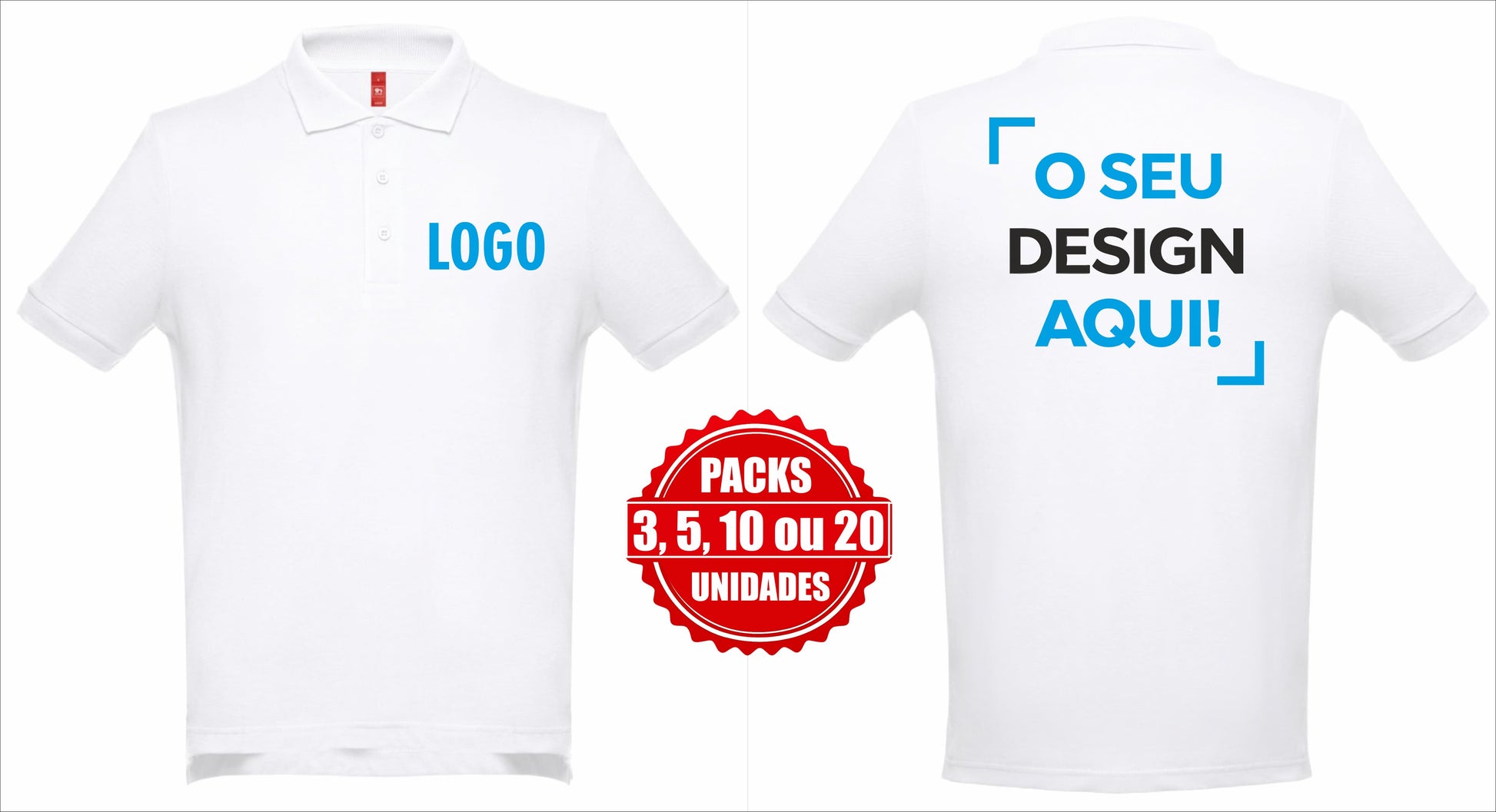 Pack de polos masculinos personalizados com logo – polos personalizados para empresas