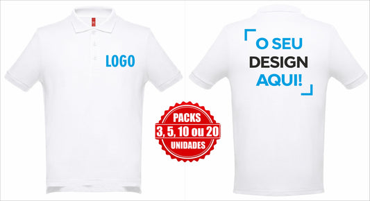 Pack de polos masculinos personalizados com logo – polos personalizados para empresas