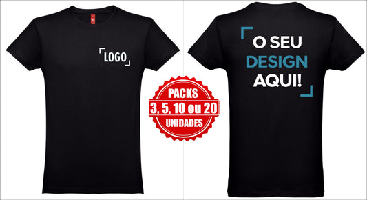 packs de 3 a 20 t-shirts  masculinas personalizadas com impressão frente e costas