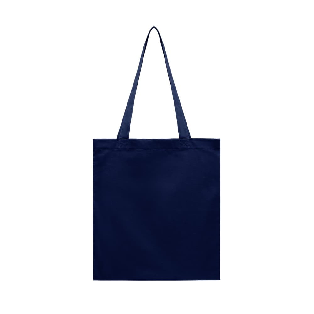 saco de pano azul marinho personalizado com logo ou design. Visualiza o resultado online