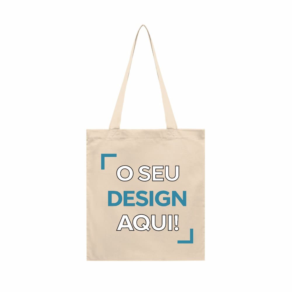 Saco de pano personalizado com logo ou design exemplo de personalização