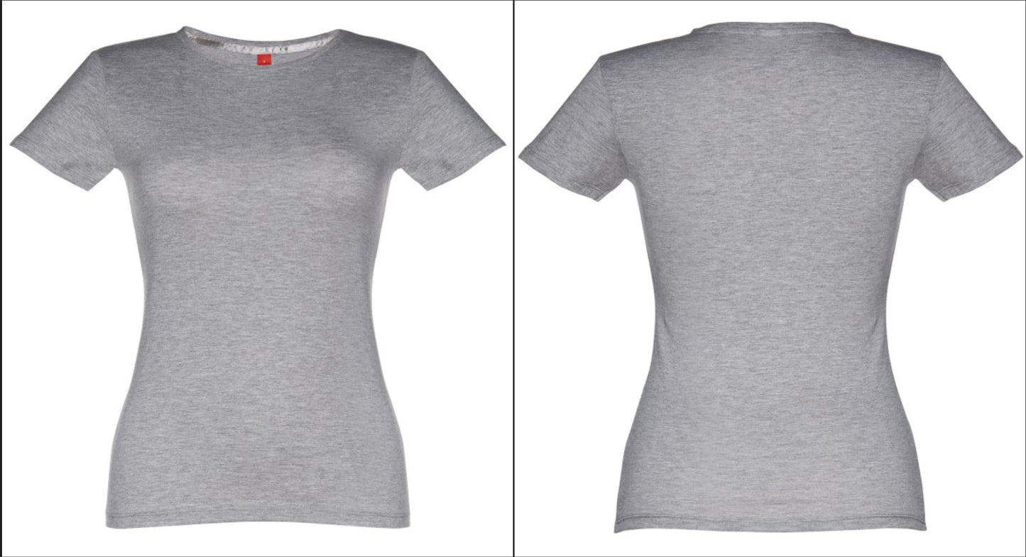 T-shirt cinza matizado feminina cintada lisa para personalizar