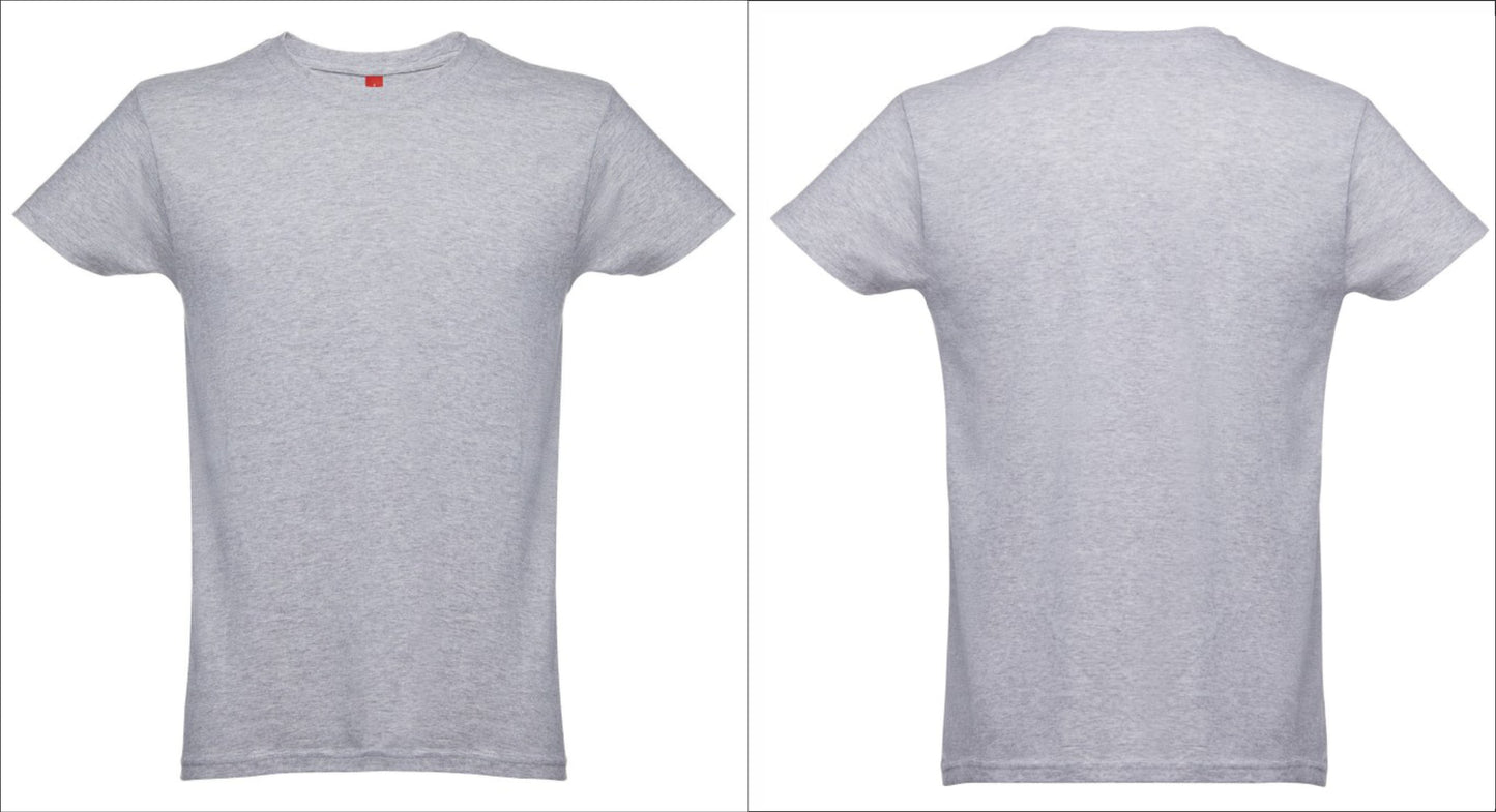 Base de t-shirt cinza matizado masculina unissexo para criar design próprio.